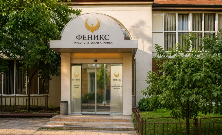 Вход в наркологическую клинику «Феникс» в Туймазах